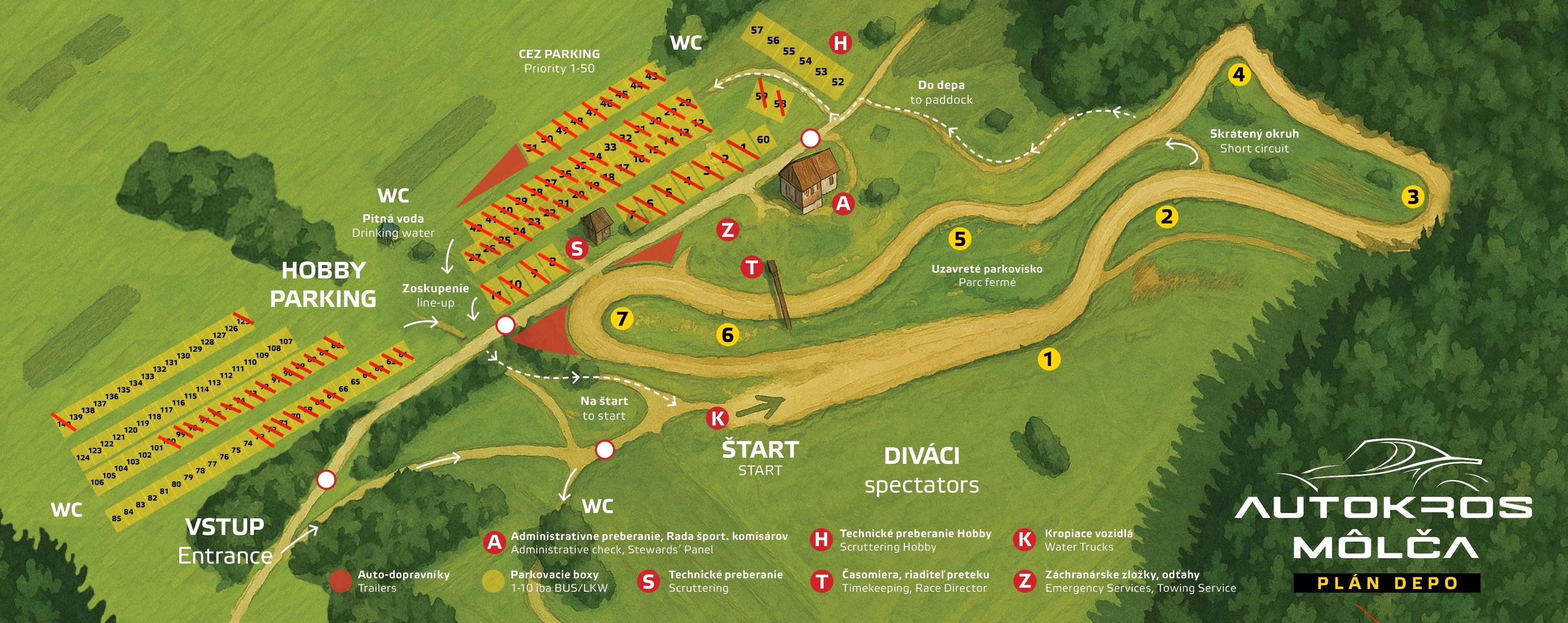 Mapa areálu – Autokros Môlča